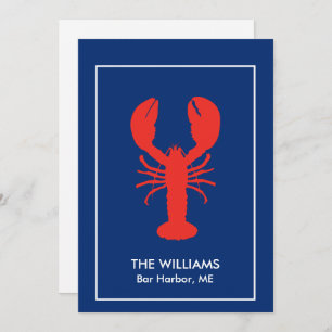 Personalised Red Lobster Blank Thank You Card