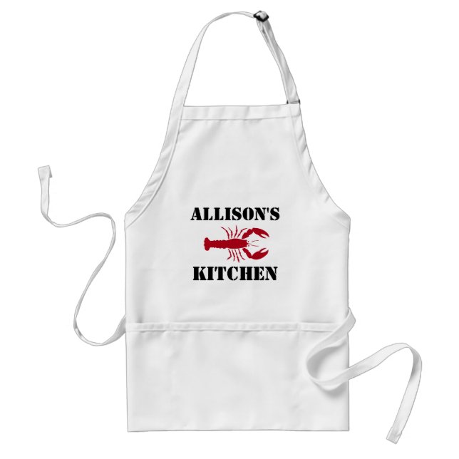 Personalised Red Lobster White Cooking Chef Standard Apron (Front)