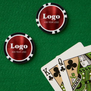 Personalised Red Metallic Style Business Logo Poker Chips