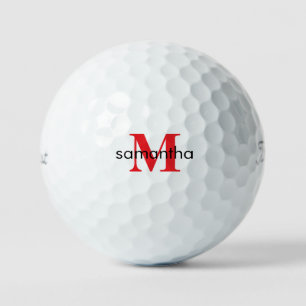 Personalised Red Monogram Titleist Pro VI Golf Balls
