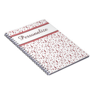 Personalised Red music theme Notebook