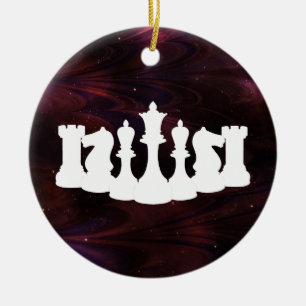 Personalised Red Nebula Chess Ornament