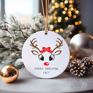 Personalised Red Nose Rudolf Christmas Ornament