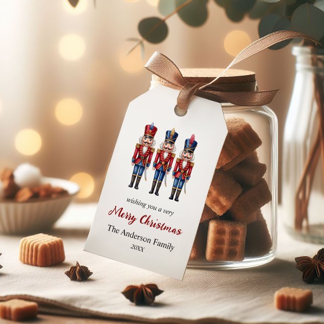 Personalised Red Nutcracker Christmas Gift Tags (Creator Uploaded)