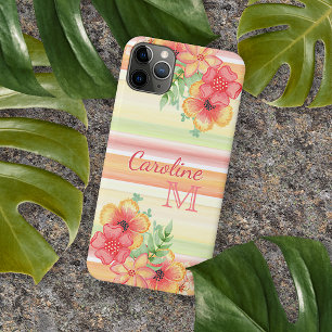 Personalised Red Orange Lime Green Stripes Pattern iPhone 11 Pro Max Case