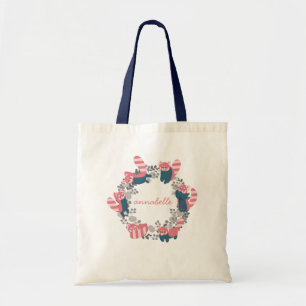 Personalised Red Panda with Floral Wreath Tote Bag