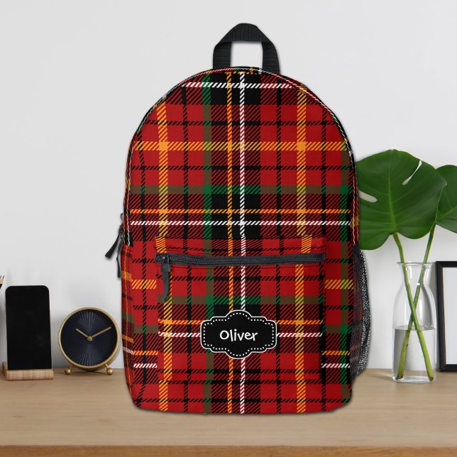 Personalised Red Plaid Backpack (Creator Uploaded)