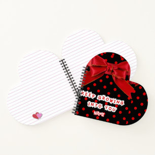 Personalised Red Polka Dot Motivational Notebook