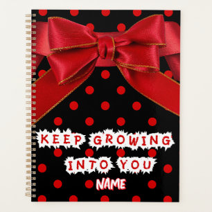 Personalised Red Polka Dot Motivational  Planner