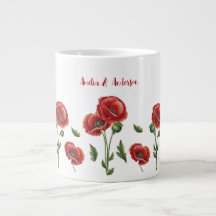 Personalised Red Poppies Floral