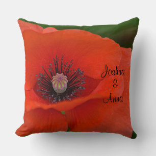 Personalised Red Poppy Cushion