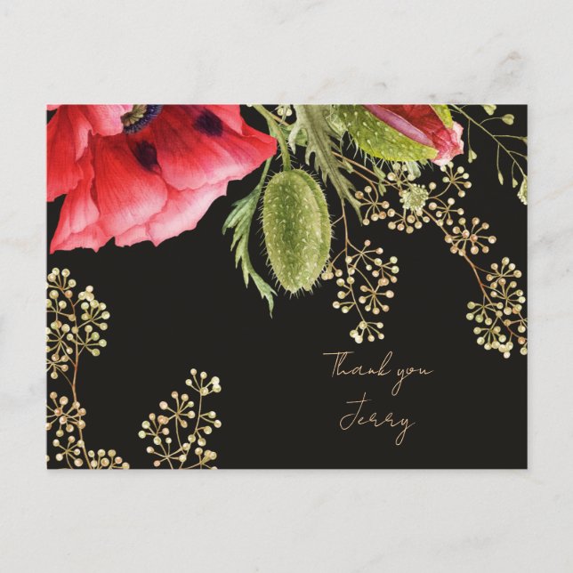 Personalised Red Poppy Postcard (Front)