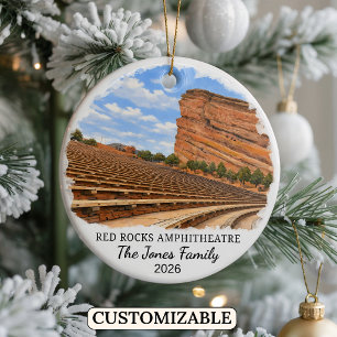Personalised Red Rocks Park and Amphitheatre Ceramic Ornament