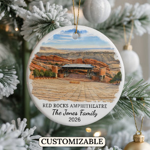 Personalised Red Rocks Park and Amphitheatre Ceramic Ornament