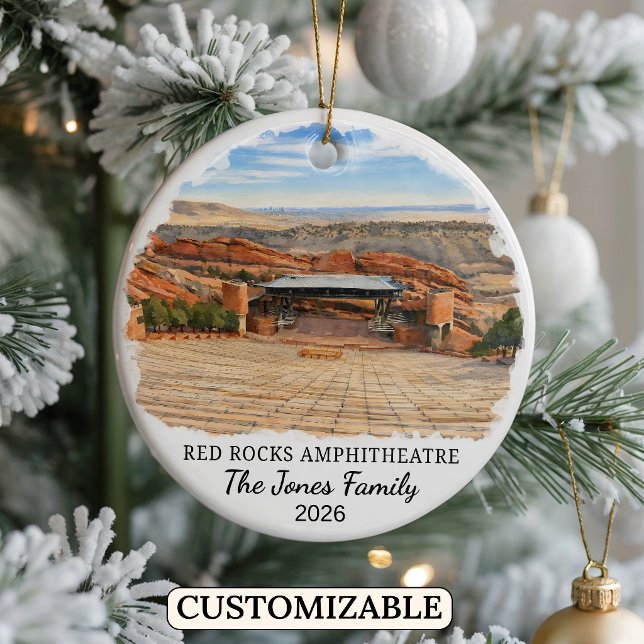 Personalised Red Rocks Park and Amphitheatre Ceramic Ornament (Creator Uploaded)