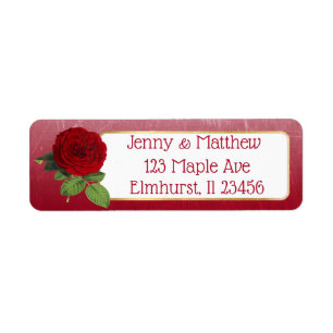 Personalised Red Rose Return Address Labels