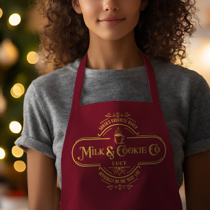 Personalised Red Script Funny Christmas Apron