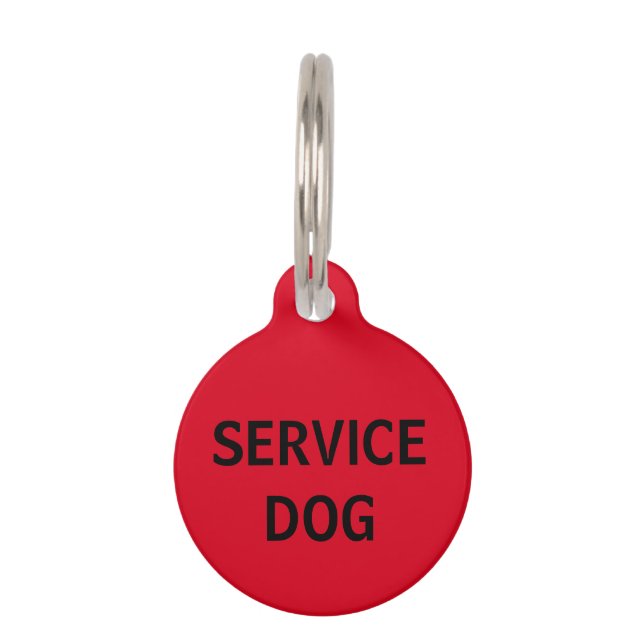 Personalised Red Service Dog Pet Tag (Front)