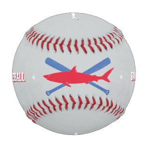 personalised red shark baseball
