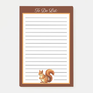 Personalised Red Squirrel To Do List Post-it Notes