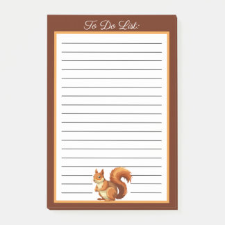 Personalised Red Squirrel To Do List  Post-it Notes