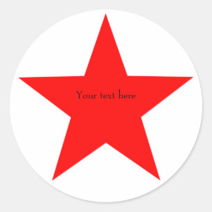 Personalised Red Star Round Classic Round Sticker