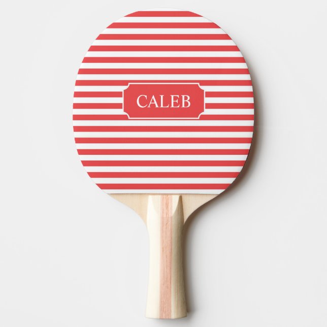 Personalised Red Stripe Ping Pong Paddle (Front)