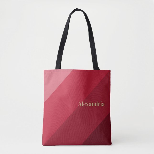 Personalised Red Stripe Tote Bag (Front)