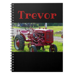 Personalised Red Tractor Notebook