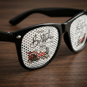 Personalised Red Train Birthday Party Glasses