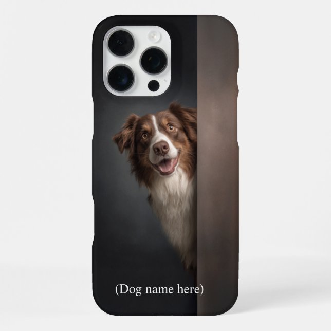 Personalised Red Tricolor Aussie Portrait iPhone Case (Back)
