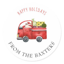 Personalised Red Truck and Santa Christmas