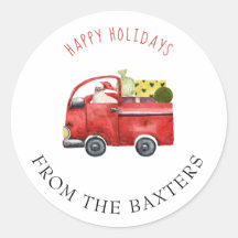 Personalised Red Truck and Santa Christmas