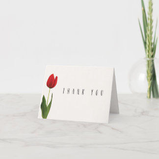 Personalised Red Tulip Thank you card