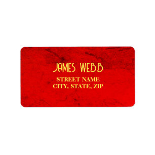 Personalised Red Velvet Pattern Print Label
