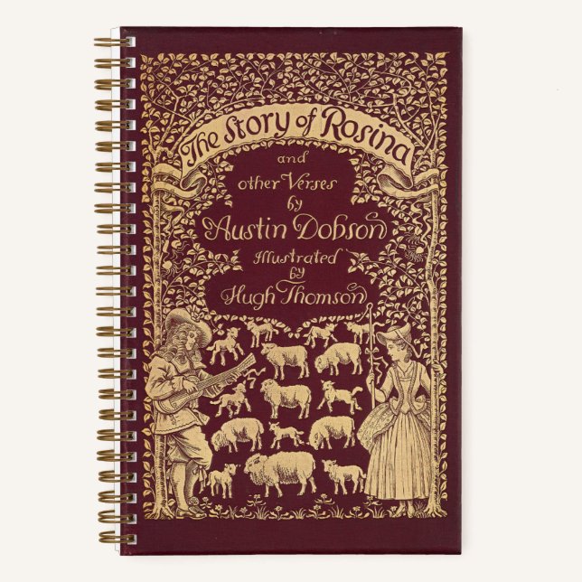 Personalised Red Victorian Book Dotted Journal (Front)