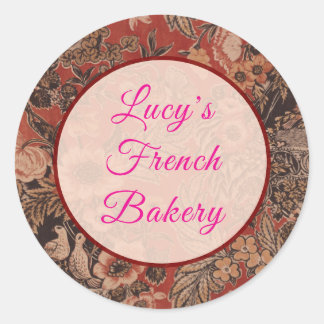 Personalised Red Vintage Botanical William Morris Classic Round Sticker