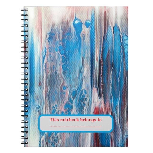 Personalised Red White Blue Abstract Notebooks (Front)