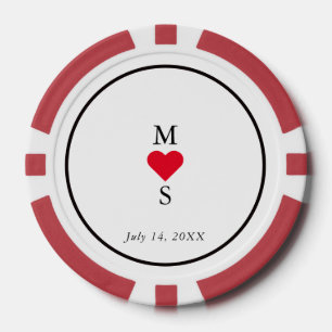 Personalised Red & White Poker Chips