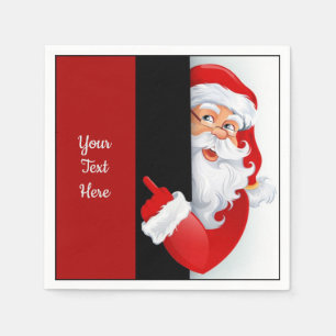 Personalised Red & White Santa Napkin