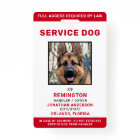 Personalised Red White Service Dog Photo ID Badge