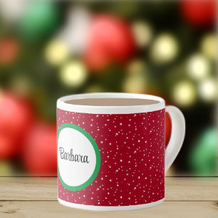 Personalised Red & White Stars 6oz Espresso Cup