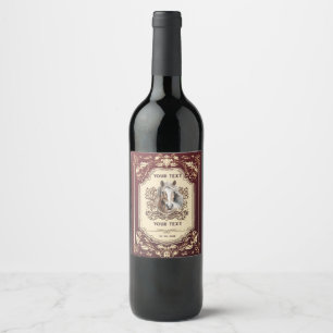 Personalised Red Wine With Horse on Label