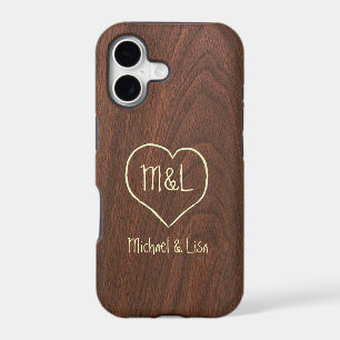 Personalised Red Wood Texture with Heart