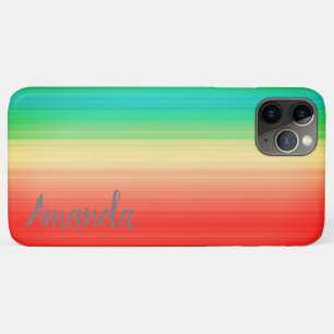 Personalised Red Yellow Green Blue Stripes iPhone 11 Pro Max Case