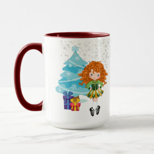Personalised Redhead Irish Dancer Winter Christmas Mug