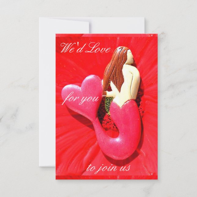 personalised redhead mermaid invitation (Front)