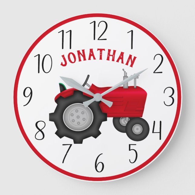 Personalised RedTractor Wall Clock (Front)