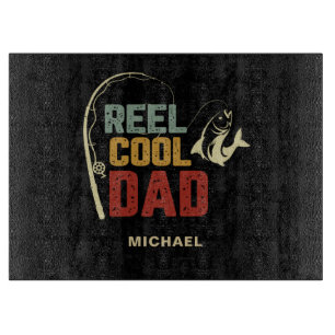 Personalised Reel Cool Dad Cutting Board