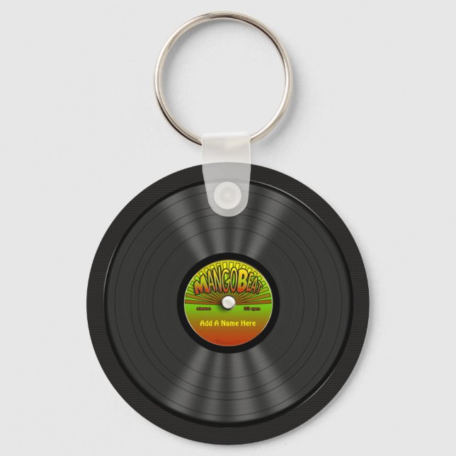 Personalised Reggae Vinyl Record Key Ring (Front)